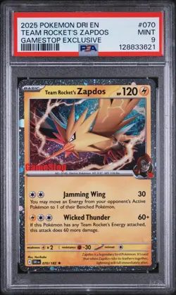 Team Rocket'S Zapdos Gamestop Exclusive Pokemon Dri En-Destined Rival PSA 9 MINT - Image 1
