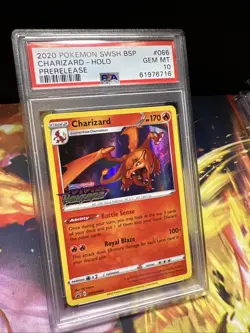 2020 POKEMON SWSH BLACK STAR PROMO | PRERELEASE #066 CHARIZARD-HOLO | PSA 10 - Image 1