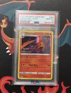 2020 Pokemon SWSH BSP Charizard Holo Prerelease #066 PSA 10 Vivid Voltage - Image 1