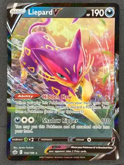Pokemon Liepard V 104/198 CRE Chilling Reign NM - Image 1