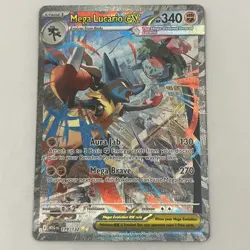 Mega Lucario ex 179/132 Me01: Mega Evolution Holo Near NM/LP Pokemon TCG - Image 1