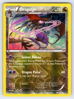Dragalge 86/122 2016 XY Breakpoint Set Pokemon Card Reverse Holo Rare - Vlp - Image 1