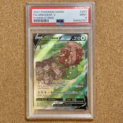 Greedent V - Pokemon 2021 Alt Art 257/264 Fusion Strike - PSA 9 MINT - Image 1