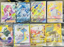 Pokemon TCG Full Art Trainer & Pokemon Mixed Lot Of (8) Vmax, Ex ..Mint... - Image 1