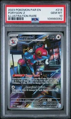 2023 POKEMON PAR EN-PARADOX RIFT ILLUSTRATION RARE #214 PORYGON-Z PSA 10 - Image 1