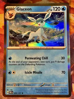 Pokemon TCG Glaceon 025/131 HOLO Rare PRISMATIC EVOLUTIONS 2025 PRE EN NEAR MINT - Image 1