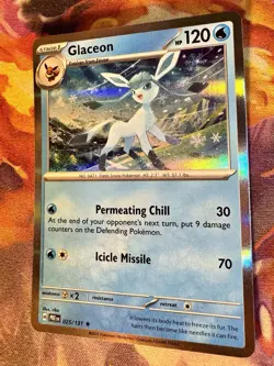Pokemon TCG Glaceon 025/131 HOLO Rare PRISMATIC EVOLUTIONS 2025 PRE EN NEAR MINT - Image 5