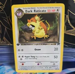 Pokemon TCG Dark Raticate 1st Edition Team Rocket Common Card 51/82 LP - Image 1