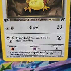 Pokemon TCG Dark Raticate 1st Edition Team Rocket Common Card 51/82 LP - Image 2