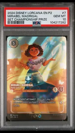 PSA 10 Mirabel Madrigal (Set Championship Prize) EN 7/P2 Holo Lorcana Card B27 - Image 1