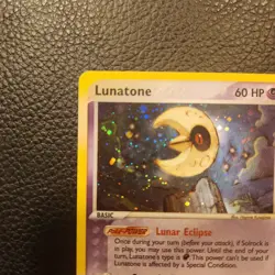 Lunatone 8/100 Pokemon Sandstorm Holo LP Pokemon Card TCG - Image 3