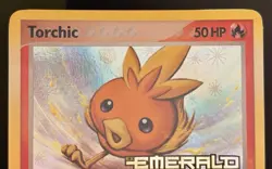 NM- Stamped Torchic Pokemon Card | Vintage Rev. Holo Common | EX Emerald 69/106 - Image 5