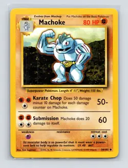 Pokemon TCG Machoke 034/102 Base Set Normal LP - Image 1