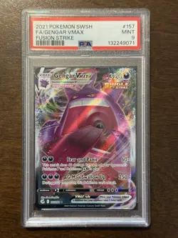 Pokemon Gengar VMAX Holo TCG Fusion Strike 157/264 2021 Full Art PSA 9 Mint - Image 1