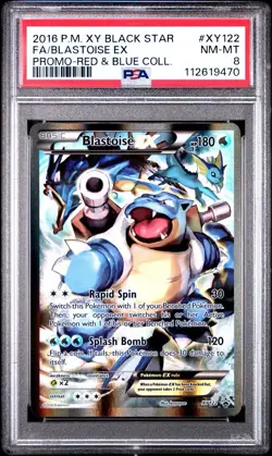 Pokemon TCG Blastoise EX XY122 Full Art Holo Black Star Promo PSA 8 - Image 1