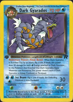 Dark Gyarados 25/82 1st Edition Rare Team Rocket Pokemon Card LP - Image 1
