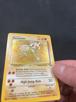 Hitmonlee 7/62 WOTC Fossil Set Holo Rare Pokemon Card LP - Image 3