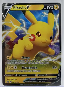 Pokemon TCG - Pikachu V - SWSH061 Ultra Rare Black Star Promo - M/NM - Image 1