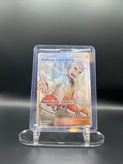 Professor Oak's Setup Full Art Rare Holo 233/236 Cosmic Eclipse Pokemon TCG NM - Image 1