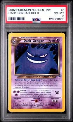 2002 Pokemon Neo Destiny #6 Dark Gengar Holo PSA 8 NM-MT - Image 1