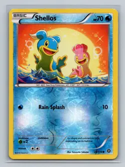 Pokemon XY - Steam Siege #28/114 Shellos Reverse Holo Common - Image 1