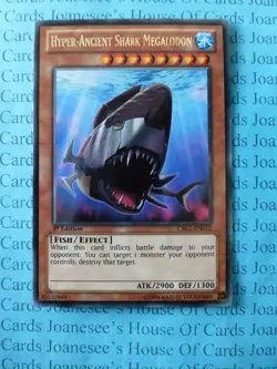 Hyper-Ancient Shark Megalodon CBLZ-EN012 Yu-Gi-Oh Rare Card 1st Edition New - Image 1