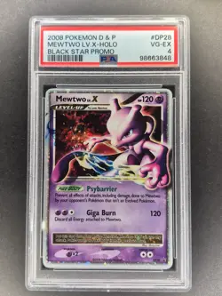 Mewtwo LV.X DP28 Black Star Promo 2008 Holo Rare Pokemon Card Graded PSA 4 - Image 1