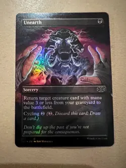 MTG - Unearth Borderless Foil - Double Masters 2022 - NM - Image 1
