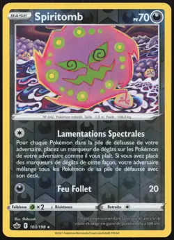 Carte Pokemon Spiritomb 103/198 Reverse Regne de Glace Francais - Image 1