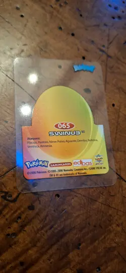 Swinub 065 Pokemon Lamincards Edibas - ESP - EXC - Image 2