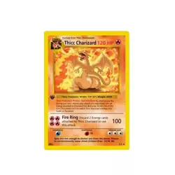 Thicc Charizard Pokemon TCG Metal Cards TCG Pokemon Collectible Gift For Kids - Image 1