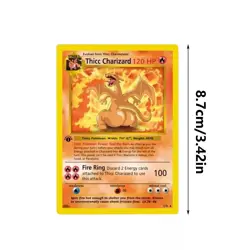 Thicc Charizard Pokemon TCG Metal Cards TCG Pokemon Collectible Gift For Kids - Image 2