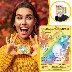 1pc Charizard VMAX Rainbow Gold Metal Pokemon Card Collectible Gift For Kids - Image 4