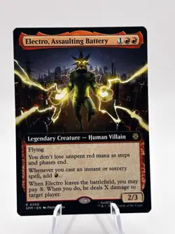 Electro, Assaulting Battery 0260 Extended Art Marvel's Spider-Man SPM MTG NM - Image 1