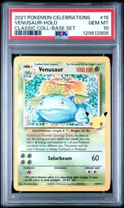 2021 POKEMON CELEBRATIONS CLASSIC COLLECTION #15 VENUSAUR-HOLO PSA 10 - Image 1