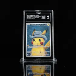 Pikachu with Grey Felt Hat 085 Pokemon Van Gogh Black Star Promo TAG 9 - Image 1