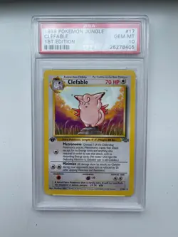 1999 Pokemon Jungle Clefable 17/64 1st Edition Non-Holo Card PSA 10 GEM MINT - Image 1