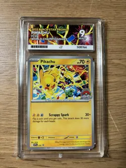 Pokemon TCG Pikachu Promo 2025 World Championships #225 Card ACE Graded 9 - Image 3