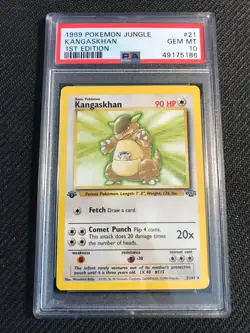 PSA 10 GEM MINT Kangaskhan 21 Jungle 1st Edition Pokemon Card - Image 1