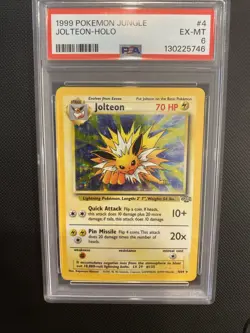 1999 POKEMON JUNGLE #4 JOLTEON-HOLO PSA 6 - Image 3