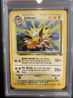 1999 POKEMON JUNGLE #4 JOLTEON-HOLO PSA 6 - Image 4