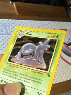 Pokemon TCG Muk Fossil Holo Rare Card 13/62 Played Condition 1999 WOTC - Image 3