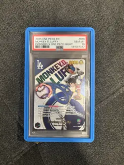 PSA 10 GEM MINT One Piece Los Angeles Dodgers Monkey D. Luffy Promo Card - Image 1