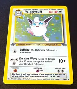 Wigglytuff 16/64 Pokemon TCG Jungle Set Card Holo Rare 1st Edition - Image 1
