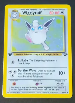 Wigglytuff 16/64 Pokemon TCG Jungle Set Card Holo Rare 1st Edition - Image 2