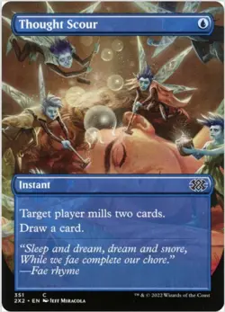 Thought Scour (Foil, Borderless, #351, NM) Double Masters 2022 (2X2), MTG - Image 1