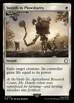 Swords to Plowshares Universes Beyond: Fallout Regular (PIP) Near Mint MTG Magic - Image 1