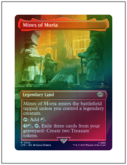 1x Mines of Moria, Foil, Borderless Art, Magic the Gathering MTG NM - Image 1