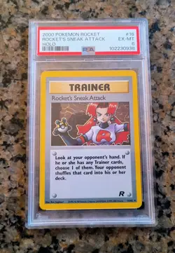 Rocket's Sneak Attack Holo RARE Pokemon Card PSA 6 EX-MT Team Rocket #16/82 2000 - Image 1
