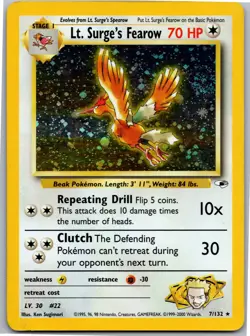 Lt. Surge's Fearow - Gym Heroes 007/132 - Holo Rare - NM Pokemon TCG - Image 1